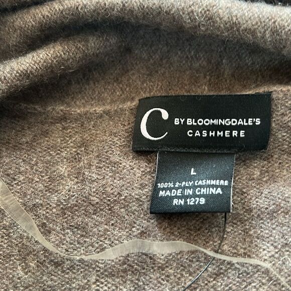 Bloomingdale’s cashmere  Gradient Brown and black open Cardigan Sweater large - Picture 6 of 6